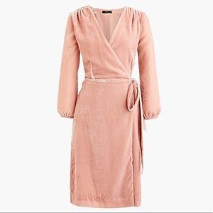 J.Crew Peach Velvet Wrap Dress
